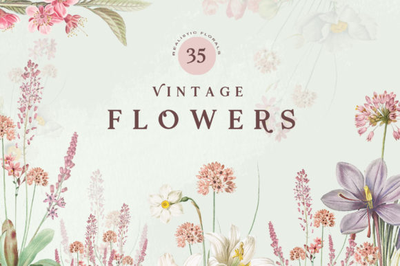 35 Vintage Flowers: A Practical Guide to Using High-Resolution Botanical Graphics