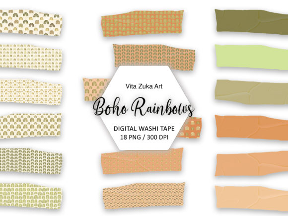 Boho Rainbow Digital Washi Tape: A Practical Asset for Digital Creators
