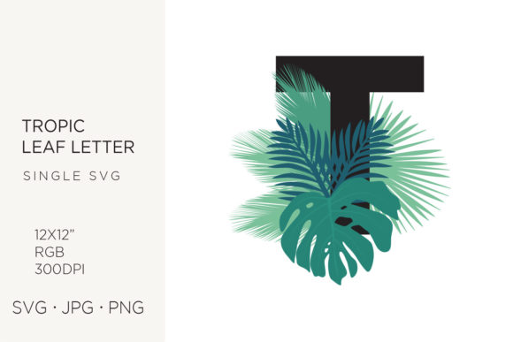 Bringing the Tropics to Life with Palm Leaf Letter T Clipart and Design Assets