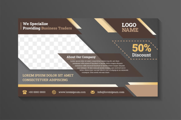 Business Trader Horizontal Banner Brown