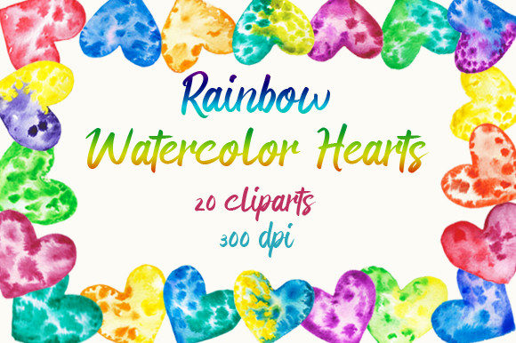 Clipart Rainbow Watercolor Hearts Love: Elevating Your Creative Projects with Vibrant Digital Art