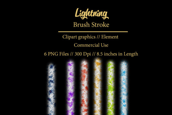Elevate Your Designs with Dynamic Lightning Brush Stroke Clipart Elements
