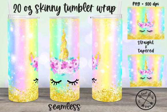 Evaluating the Unicorn Rainbow Glitter Tumbler Wrap PNG for Sublimation Projects