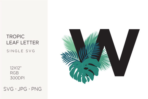 Integrating Tropic Leaves and Palm Leaf Letter W into Your Creative Workflow