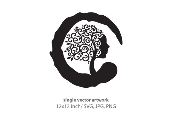 Silhouette of a Female Tree: A Versatile Digital Asset for Modern Creatives