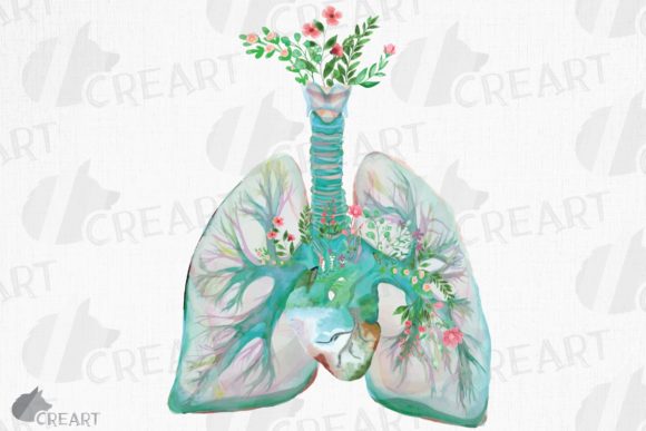 The Art of Breath and Bloom: Understanding Floral Anatomical Lungs with Heart Designs